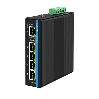 Mini 5 Port Industrial Ethernet Switch với bảo vệ sóng 6KV và phạm vi nhiệt độ rộng cho môi trường khắc nghiệt