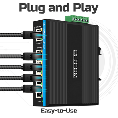 Năng lượng mặt trời UPS PoE Switch Gigabit Network 120W DC12V/DC24V/DC48V Input Unmanaged