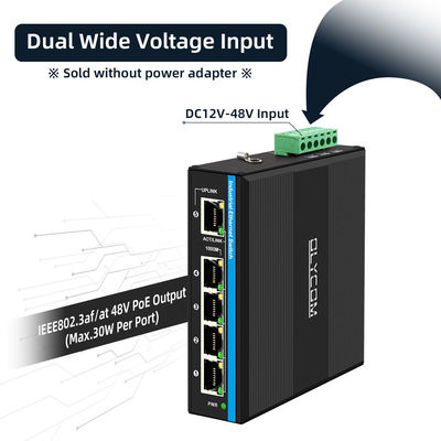 5 Por Solar PoE Switch MPPT pin Gigabit E-Mark Network 120W DC12V / DC24V / DC48V đầu vào