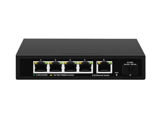 5 cổng 2.5G Ethernet Switch 10G Fiber Uplink không quản lý tốc độ mạng tự động