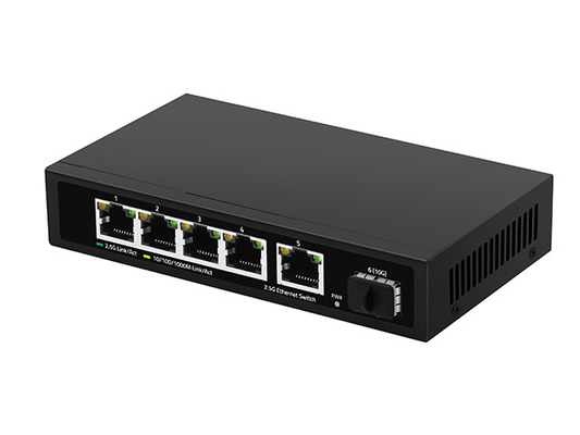 5 cổng 2.5G Ethernet Switch 10G Fiber Uplink không quản lý tốc độ mạng tự động