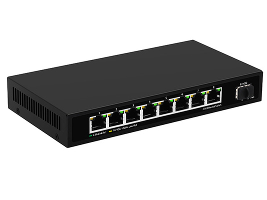 8 cổng 2.5G Network Switch không quản lý 10G Fiber DC12V Input Fanless Auto-Adaptive Speed