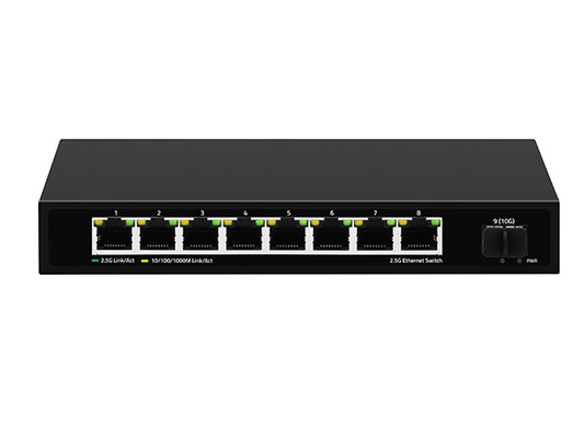 8 cổng 2.5G Network Switch không quản lý 10G Fiber DC12V Input Fanless Auto-Adaptive Speed