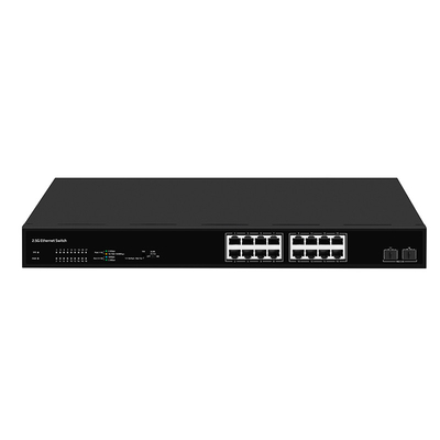 16 cổng 2.5G Network Switch với 10G Fiber không quản lý tốc độ tự động thích nghi tùy chọn PoE