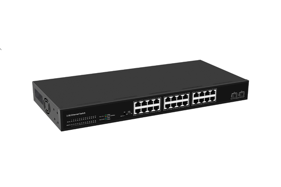 24 Port Network Switch 100M/1G/2.5G Ethernet 1G/2.5G/10G Sợi không được quản lý với FAN