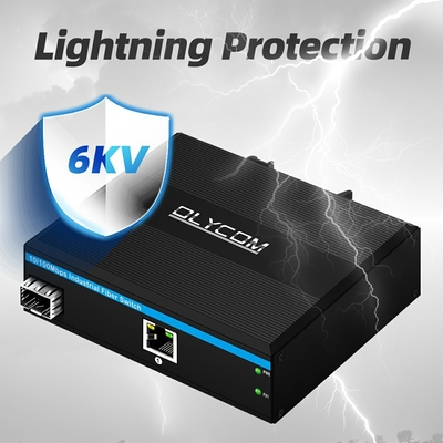 10/100m 2 Port Industrial Network Switch Ethernet Không quản lý DIN đường sắt