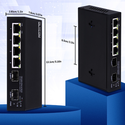 6 cổng 10g chuyển đổi Ethernet sợi 4 * 2.5G RJ45 + 2 * 10G SFP + hỗ trợ OEM / ODM