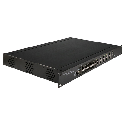 1U Rack gigabit 24 cổng quản lý Ethernet POE chuyển đổi với 12 RJ45 + 12 SFP AC100-240V đầu vào công nghiệp chuyển đổi