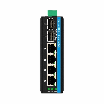 Mini 6 cổng gigabit Ethernet chuyển đổi POE chuyển đổi din đường ray 2 sfp + 4 RJ45 DC48-52V đầu vào điện kép