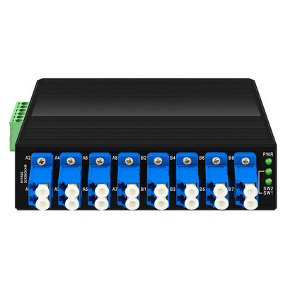 Bộ chuyển mạch quang công nghiệp Singlemode LC Connector 12V 24V 48V Gắn Din CE