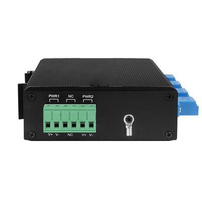 Bộ chuyển mạch quang công nghiệp Singlemode LC Connector 12V 24V 48V Gắn Din CE