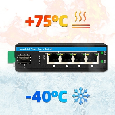 5 cổng Gigiabit Outdoor Poe Switch Mini Industrial Fiber Switch IP40 Din Rail Switch
