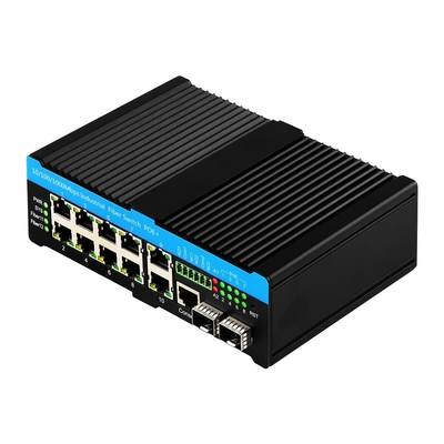 L2 L3 Quá trình chuyển đổi Gigabit Ethernet công nghiệp được quản lý Poe Switch 90w 2 * 2.5G SFP + 8 * RJ45 Cổng Outdoor Switch