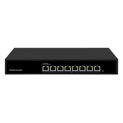 8 cổng 10G Ethernet Switch không quản lý tốc độ tự động cảm biến đầu vào AC đơn không có quạt