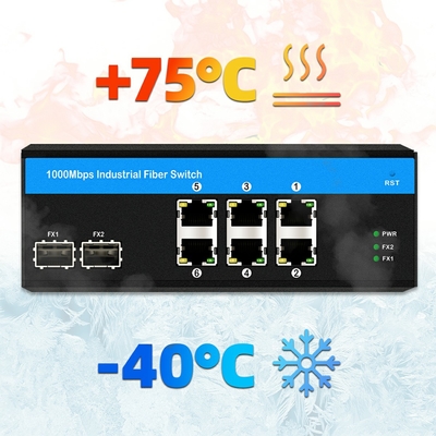 8 cổng gigabit không quản lý chuyển đổi Ethernet chuyển đổi Poe chuyển đổi DC48V chuyển đổi mạng đường sắt din
