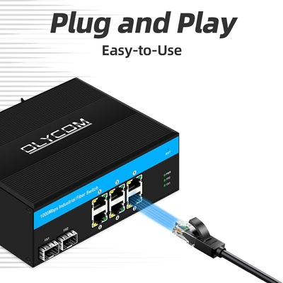 8 cổng gigabit không quản lý chuyển đổi Ethernet chuyển đổi Poe chuyển đổi DC48V chuyển đổi mạng đường sắt din