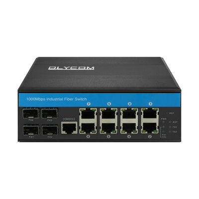 Chuyển đổi quản lý Gigabit 12 cổng chuyển đổi Ethernet 4SFP + 8RJ45 DIN-Rail đầu vào điện kép