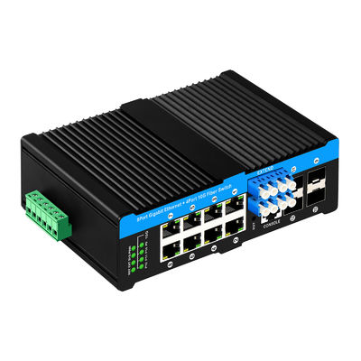 12 cổng 10G L2/L3 quản lý POE+ chuyển đổi chuyển đổi bỏ qua quang học 4*10G sfp +8 RJ45 din-rail Ethernet chuyển đổi
