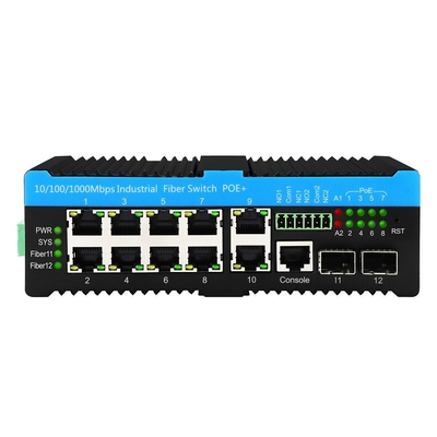 8-Port PoE Gigabit Ethernet Switch L2 được quản lý với DC48V Input và IP40 Protection Grade