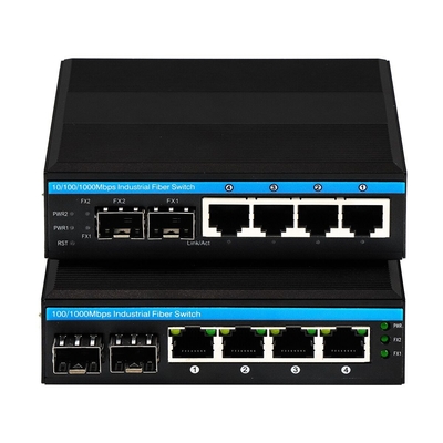 Gigabit ERPS Managed Ethernet Switch 2SFP+4RJ45 Din-rail Network Switch với đầu ra PoE