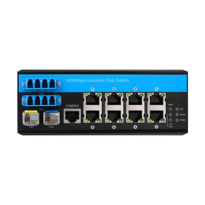 Bộ chuyển mạch Ethernet được quản lý bỏ qua 8 cổng 2.5G Bảo vệ quang công nghiệp bằng sợi quang DIN Mounted
