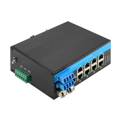 Bộ chuyển mạch Ethernet được quản lý bỏ qua 8 cổng 2.5G Bảo vệ quang công nghiệp bằng sợi quang DIN Mounted