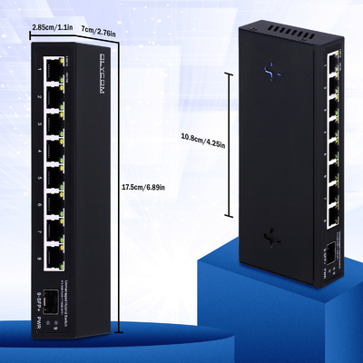 Chuyển đổi Ethernet 10G Chuyển đổi mạng không quản lý 8 * 2.5G RJ45 + 1 * 10G Cổng SFP