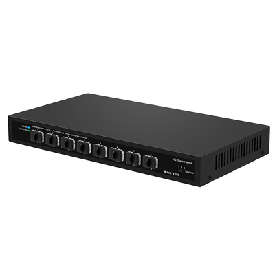 8-Port 10G SFP + Fiber Switch Không quản lý 1G / 2.5G Tự động thích nghi DC12V Hỗ trợ OEM