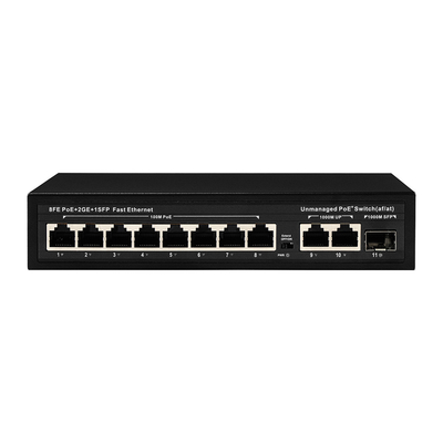 Bộ chuyển đổi PoE cổng 8 mở rộng 10/100M với tiêu thụ 120W/150W và phủ sóng 250m