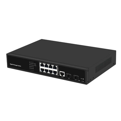 Bộ chuyển mạch mạng Gigabit có quản lý 8 cổng, dựa trên Realtek, liên kết SFP Fiber, đầu vào AC, CE, không quạt