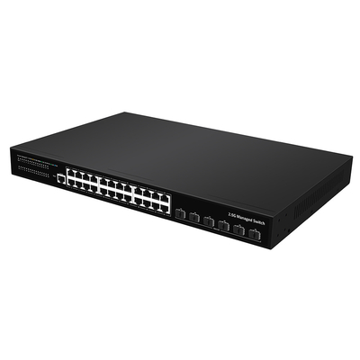 24 cổng 2.5G Ethernet L3 Managed Switch với 10G Fiber Uplink Single AC Input
