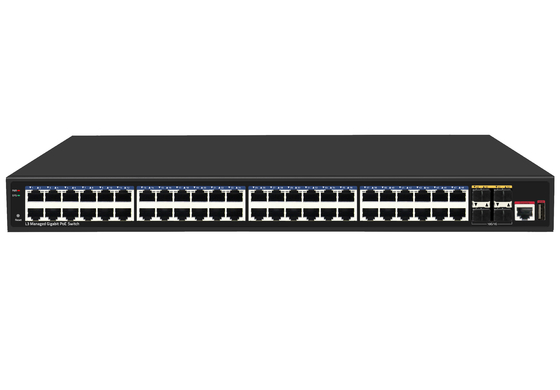 48 cổng 10G Poe Switch L3 Quản lý Ethernet Switch với 48 * Gigabit Poe Ports + 4 * 10G Sfp + Ports