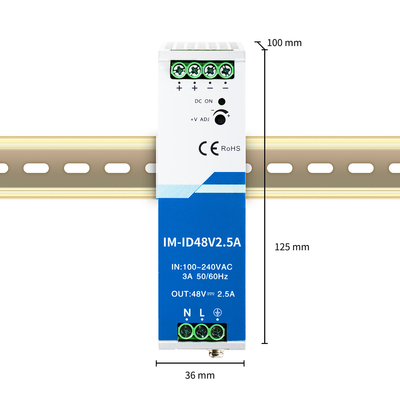 Bộ điều hợp điện công nghiệp 120W 48V 2.5A Din Rail Wide AC/DC Input CE UL Listed