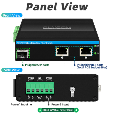 Chuyển đổi sợi quang mini Industrial Ethernet Switch Poe Switch DC48V Input