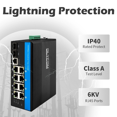 8 cổng công nghiệp Ethernet chuyển mạch lớp 2 điều khiển chuyển mạch DC12/24/48V