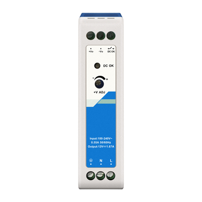 12V Din nguồn điện nhựa 1.67A 20W AC/DC đầu vào CE UL Danh mục công nghiệp