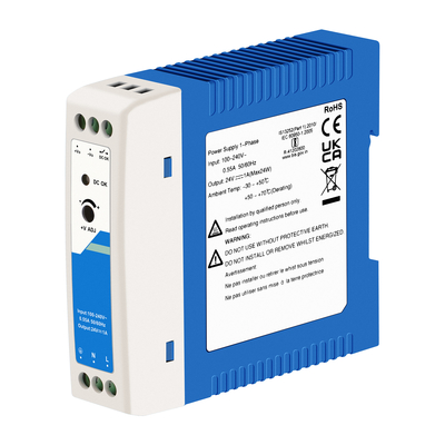Bộ điều hợp điện công nghiệp 24V CE UL Danh sách 1A Output AC/DC Dual Input DIN Rail