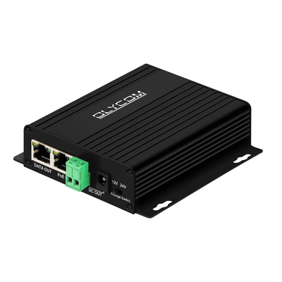 Gigabit 30W PoE Splitter DC12V DC24V Tường đầu ra Đứng trên 100 mét PoE Distance