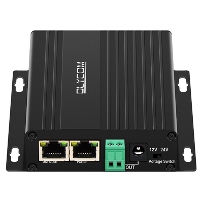 Gigabit 30W PoE Splitter DC12V DC24V Tường đầu ra Đứng trên 100 mét PoE Distance