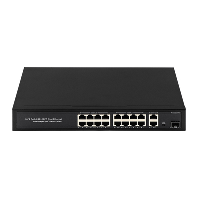 16 cổng Gigabit Poe Switch Fiber Network Switch mở rộng 250m 300W
