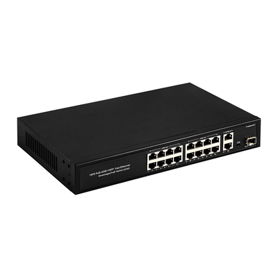 16 cổng Gigabit Poe Switch Fiber Network Switch mở rộng 250m 300W
