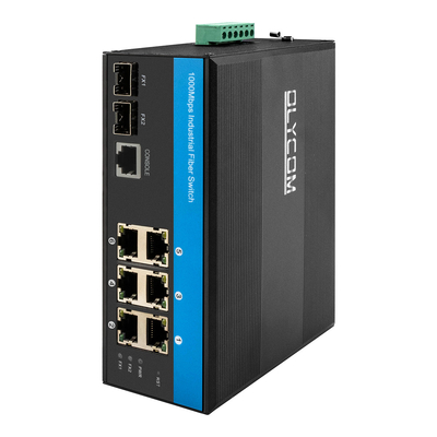 8 cổng Gigabit Switch L2 quản lý Vitesse Chipset Din Network Switch với 2SFP + 6RJ45