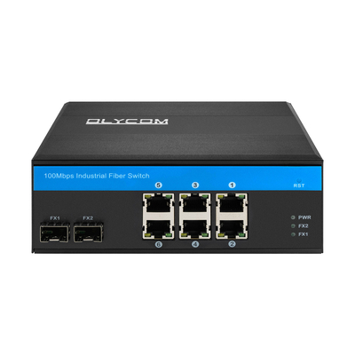 8 cổng Fast Ethernet Industrial Network Switch không quản lý SFP Fiber Din Rail gắn CE