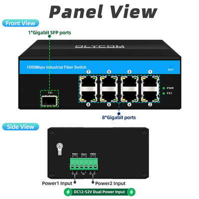 8 cổng Gigabit Switch Industrial Ethernet Switch IP40 Nhà máy OEM