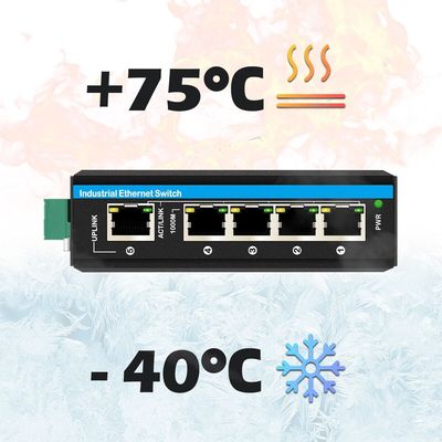 5 cổng E-Mark được chứng nhận công nghiệp Ethernet Switch với 6KV Surge Protection và tốc độ mạng Gigabit