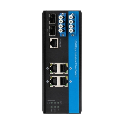L2 Managed Industrial Switch with 2*2B Bypass Function SM LC Connector for Protecting Optical Line