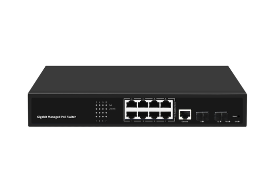 Bộ chuyển mạch PoE 8 cổng Gigabit, bộ chuyển mạch Ethernet quang được quản lý, đầu vào AC100-240V 120W