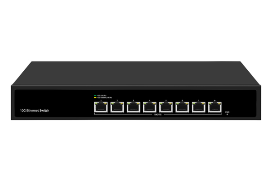 8 cổng 10G Ethernet Switch 8 * 10G Ethernet Cổng hỗ trợ 100/1000M/2500M/5G/10G