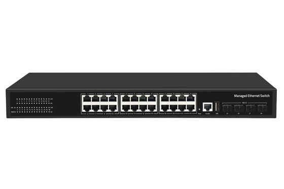 Giá nhà máy 10G chuyển đổi 24 cổng Ethernet Fiber Switch Desktop L3 Quản lý chuyển đổi mạng AC100-240V 1U Rack