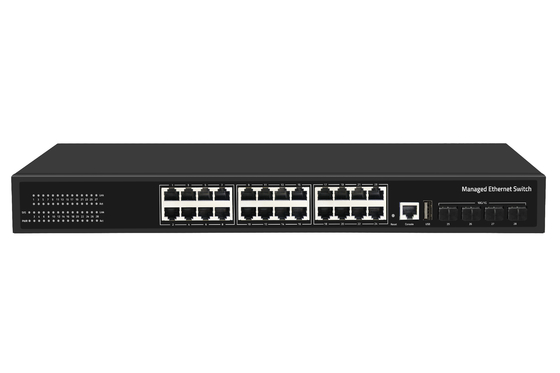 Giá nhà máy 10G chuyển đổi 24 cổng Ethernet Fiber Switch Desktop L3 Quản lý chuyển đổi mạng AC100-240V 1U Rack